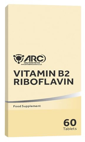 Vitamin B2 Riboflavin Supplement 60 Vegan Tablets for Men & Women – High Strength – Made in the UK