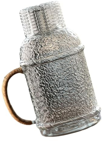 Tofficu Jarra de Agua de Vidrio Templado 2.0l Tapa, Resistente al Calor, para Uso Doméstico y Fiestas, Contenedor de Bebidas Frío y Caliente, Jarra Grande para Té, Café y Jugos