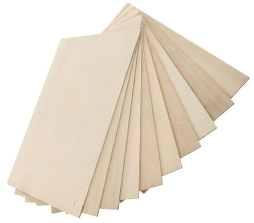NUSITOU 10pcs Unfinished Basswood Boards 100x200x1.5mm Rectangle Wooden Slices for DIY Crafts Woodchips for Woodburning and Woodcarving Art Projects