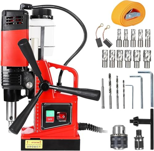 Garvee Perceuse Magnétique 1550W, Perceuse à Colonne Portable pour Forage Lourd, 500 tr/min, 50 Vitesses Variables, Max Ø 50 mm (2), 220V EU - Moteur Cuivre-Aluminium Haute Performance
