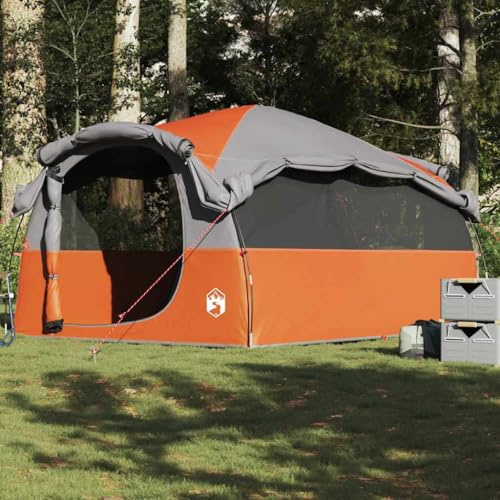 Genérico Tienda de campaña Familiar túnel 6 Personas Impermeable Naranja, Tiendas de campaña Gris,4009574