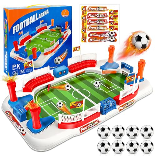 Joellfuner Fußball-Brettspiele, Tischkicker Kinder, Kicker-Brettspiel, Interaktives Tischfußballspiel Kinder und Erwachsene, Mini-Tischkicker Partyspaß Fußball Geschenk für Jungen