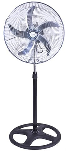 Enrico Co-veri Ventilatore a Piantana 50 cm con 5 Pale in Alluminio Potente 65W, Struttura in Acciaio e ABS, 3 Velocità, Altezza Regolabile 125 cm, Ideale per Casa, Ufficio e Salone, Colore Nero.