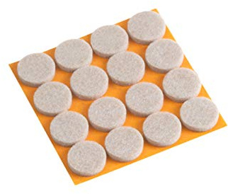 Meister, 644796 Patins en feutre TopSoft autocollant,17 mm, 16 pièces