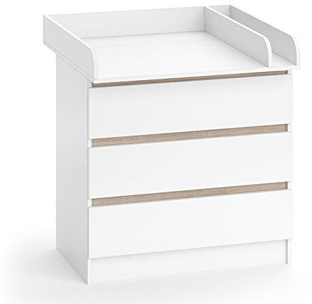 Vicco Wickelkommode Emma, Wickelaufsatz für die Kommode, Weiß, 80 x 87 cm