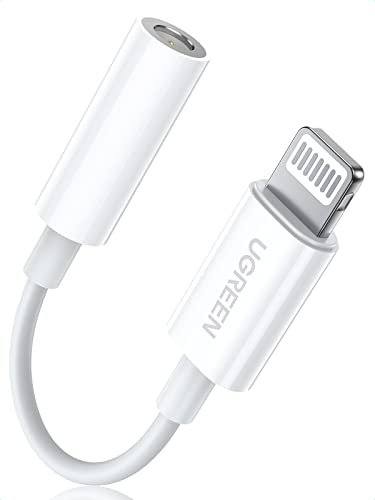 UGREEN Adaptateur Lightning vers Jack 3.5mm Certification MFi Blanc Compatible avec iPhone 14 Plus Pro Max 13 12 Mini 11 SE XR XS Max X iPad