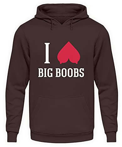 I Love Big Boobs | Ich Liebe große Titten,Brüste,Busen - Unisex Kapuzenpullover Hoodie -XXL-Hot Chocolate