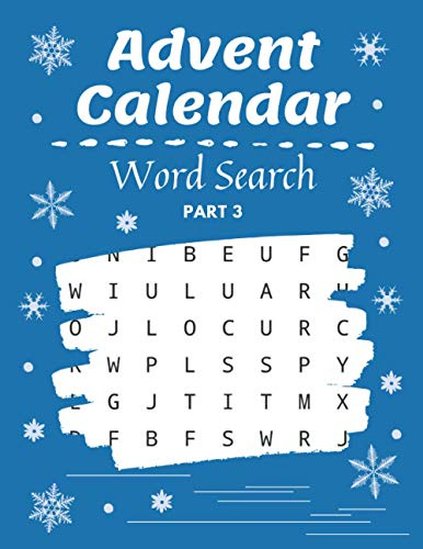 Advent Calendar Word Search: Christmas Puzzle Activity Book with Coloring Part | Holiday Countdown for Gift