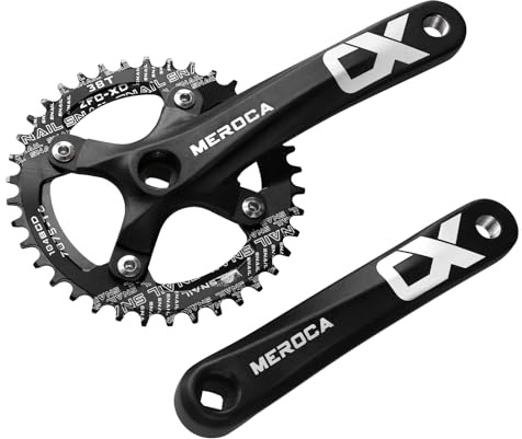 ZTZ Mountain Bike Crankset, MTB Square Taper Crankset with 170mm Arm 104 BCD,Compatible with Single Speed Bicycle and 8/9/10/11 Speeds Optional 32T/34T/36T/38T