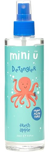 Mini U Kids Detangler Spray with Aloe Vera Juice - Fresh Apple Scented Hair Detangling Spray for Knots & Tangles - Vegan Hair Products for Children - 250 ml