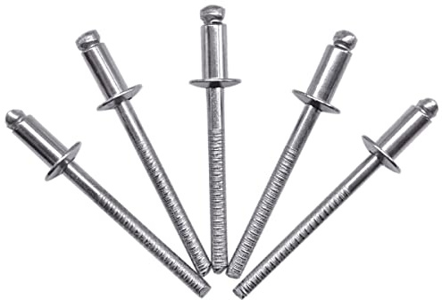 500 Stück Edelstahl Blindnieten 4,0 x 8 mm Kuppelkopf Pop Nieten DIN 7337 A2 Niete Nutdorn (500, 4,0 x 8 mm)
