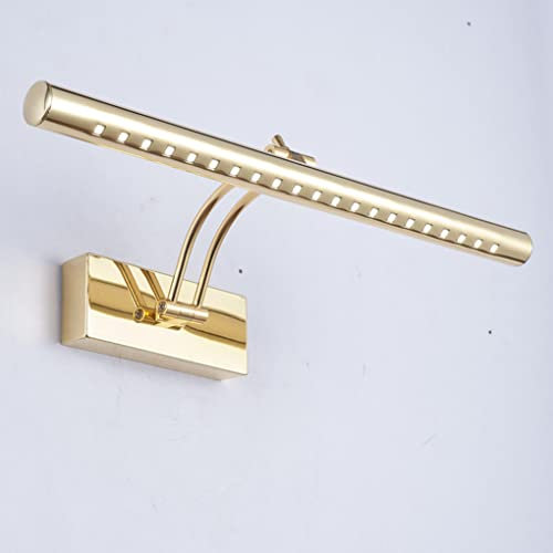 SXYSXYSXY LED Spiegelleuchte 40CM Badlampe Europäischen Vintage Badezimmerlampe 5W Kaltweiß 6000K Einstellbar Spiegellicht Retro Spiegellampe wasserdichte Schminklicht Bilderleuchte,Gold