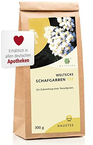 Weltecke Schafgarbe-Tee lose 300g | Arzneibuch-Qualität | Aromatisch-würziger Kräutertee | Schafgarben-Tee beliebt bei Frauen