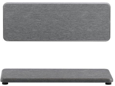 NiuYichee Wasserabsorbierende Steintabletts für Küche/Badezimmer, Seifenschale, Kieselgur-Tablett für Handseife und Kosmetikflaschen im modernen Zuhause, 8 x 22,1 cm (B x L), Grau, 2 Stück