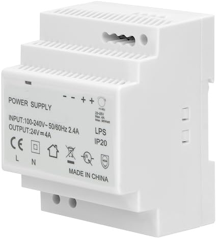 Miratic Transformateur pour Rail DIN 24VDC Alimentation sur rail DIN (4A / 100W / 4 modules)