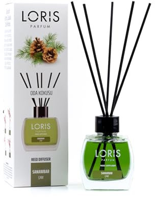 Diffusore Profumo Ambiente - Diffusore Profumato con Bastoncini, Sanawbar Pine 120 ml Loris