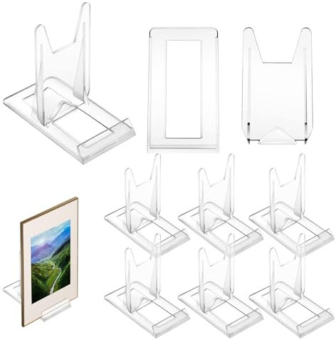 DGHOME 6 Set Acrylic Plate Stands, Clear Display Stand Adjustable Clear Acrylic Plastic Display Stands Easel Multifunctional Display Holder for Photos, Place Cards, Phones, Books (11.2x10.5x6cm)