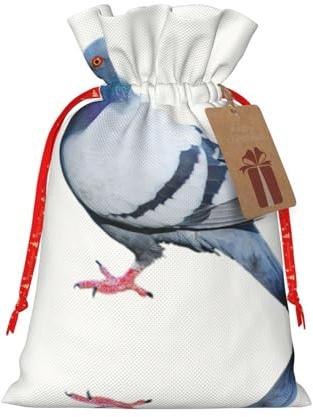 DURAGS Tauben-Geschenktasche mit Kordelzug, schicke Stoff-Geschenktüte für Weihnachten – ideal für jeden Anlass