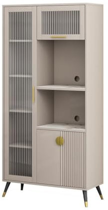 MIROOOO Aparador Armario De Cocina Aparador Alto, Mueble pequeño Integrado montado en la Pared for apartamento, Mueble for microondas, Mueble for té, Mueble for máquina de café Simple Mueble Bar