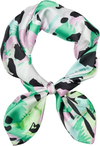 styleBREAKER Damen Halstuch mit Leoparden Tropic Muster, Tuch Quadratisch, Vierecktuch Bunt, Kopftuch 01016232