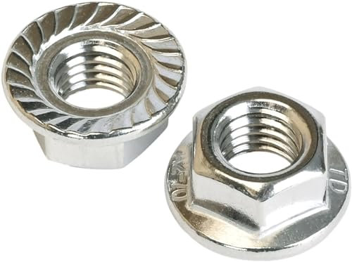 Sperrzahnmuttern M16 (DIN 6923) | Rostfreier A2 V2A Edelstahl Inox | Edelstahlmuttern Flanschmuttern Bundmuttern mit Zahnrippen UKV Sperrverzahnung | 250 Stück