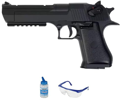 Pistolet Cyma Desert électrique (6 mm) | Pistolet Airsoft Calibre 6 mm + Bouteille 0,20 + Lunettes de Protection [Puissance : 0,34 Juli]