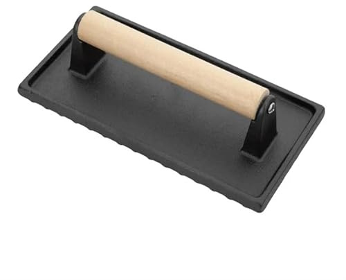 Vogue Cast Iron Steak Weight with Wood Handle GN770