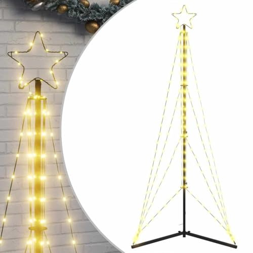 vidaXL LED Weihnachtsbaum, Beleuchtet Tannenbaum 8 Lichteffekte, Christbaum Lichterbaum Innen Außen, Weihnachtsdeko Weihnachtsbeleuchtung, 363 LEDs Warmweiß 182cm
