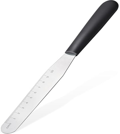 U-Taste Glasurspachtel, Torten Palettenmesser mit 15 cm gerader Edelstahlklinge, Streichpalette mit rutschfestem PP-Griff zum Dekorieren von Kuchen, Backen, Gebäck, Creme, Butter (Schwarz)