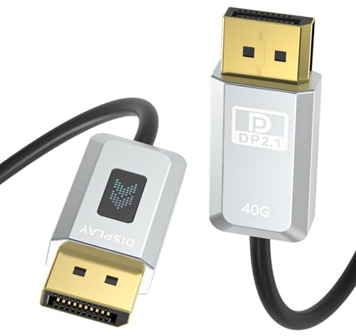 Fiber Optic DisplayPort 2.1 Cable 100FT, DP 2.1 Cable[16K@30Hz, 8K@60Hz, 4K@240Hz] 40Gbps Display Port Cord UHBR10, HDR, HDCP2.2, FreeSync G-Sync for 5090 7900XTX 4090 Gaming Monitor Graphics Card