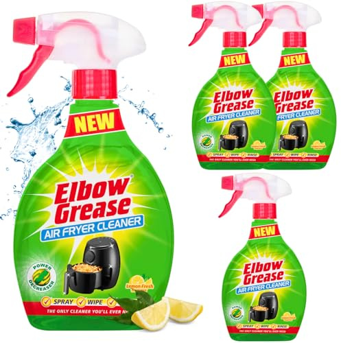 4x Elbow Grease Lemon Fresh Power Degreaser - Air Fryer Cleaner Spray, 500ml, Non-Toxic & Fast-Acting