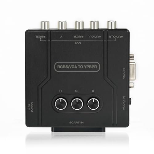 Generic Convertidor de componentes RGBS VGA SCART a YPBPR Brillo de color ajustable RGBS VGA SCART a YPBPR Transcodificador Convertidor