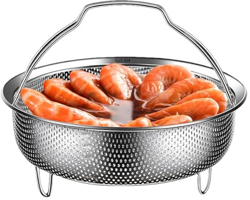 JIEBWCHA Cestello Per Cottura A Vapore In Acciaio Inossidabile, 14/18/22cm, Multifunzione A Vapore Cesto, Argento