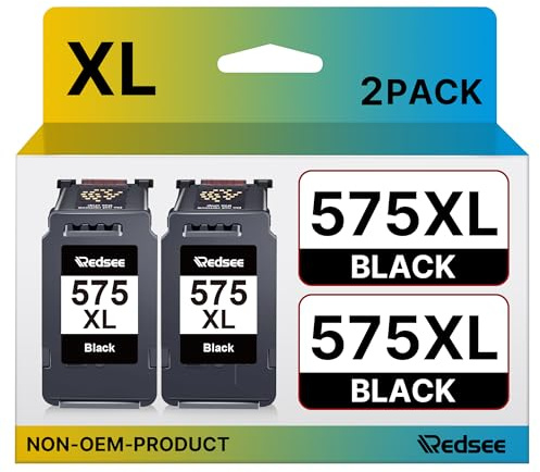 Redsee PG-575XL Cartuchos de Impresora Compatible con Canon 575 XL para Canon Pixma TS3550i TS3551i TR4750i TR4751i TR4751i (2 Negro)