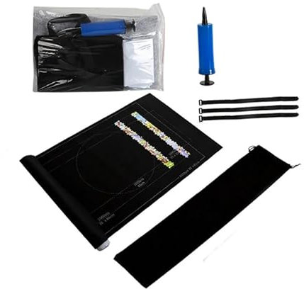 XIUsheUA Puzzles Pad Jigsaw Roll Felt Mat Playmat Puzzles Blanket for up to 1500 Pcs Puzzle Accessories Portable Travel Storage Bag for Jigsaw puzzles, games(Black 1set)