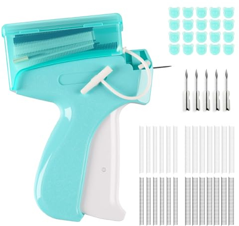 ilauke Micro Stitch Gun Heftpistole Kleidung, Etikettierpistol Pistole für Kleidung, Stitchy Quick Clothing Fixer mit 5 Nadeln, 3000 Plastiknadel 5/8mm, Micro Stitchy Pistole Gun for Clothes Stitching