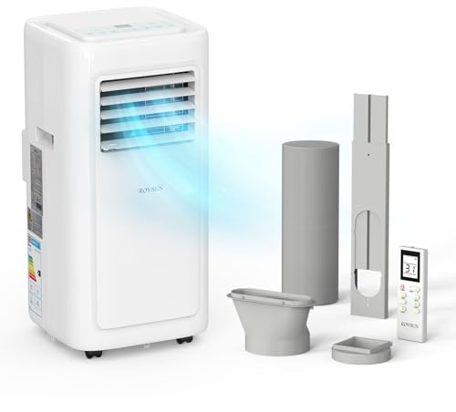 Bonnlo 8000BTU Portable Air Conditioner, 4-in-1 Air Conditioning Unit, Dehumidifier, Sleep Mode, Fan with 2 Speeds - Remote Control and Digital Display, 24H Timer, with 400cm Window Seal kit