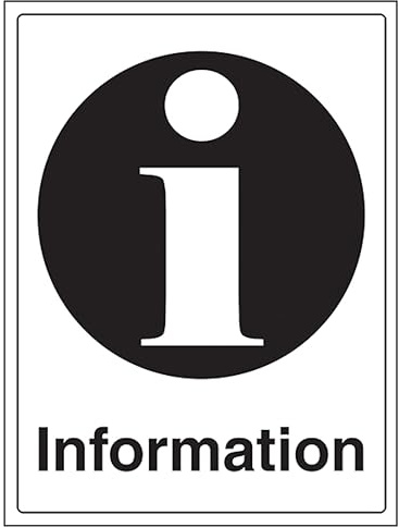 V Safety Information - Portrait - 300 x 400 mm - Vinyle autocollant - Panneau de sécurité effet aluminium