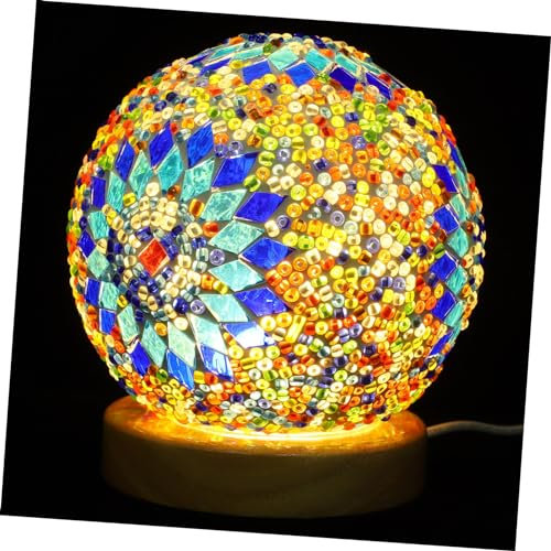 BUGUUYO Lampe de Table Verre Veilleuse Baroque pour Chambre Bureau ou Décoration Intérieur Ambiance Romantique et Chaleureuse