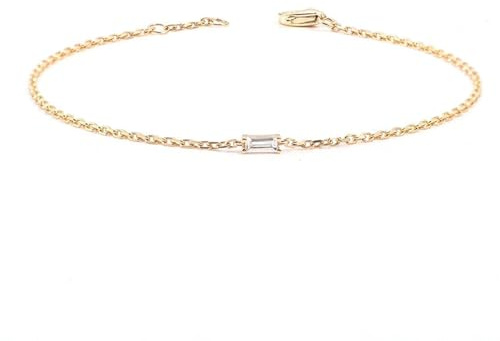 Armband Gold 585 Echtgold, Armbänder Damen Elegant 14 Karat Gelbgold Moissanite Tennis Armband Geburtstagsgeschenk Größe 16+5cm