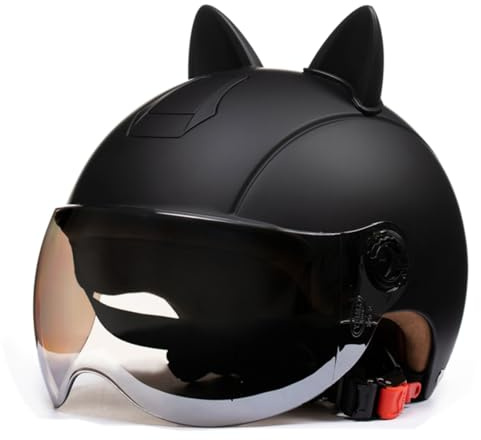 Casco Da Motociclista Per Bambini E Bambine Dai 3 Ai 10 Anni, Casco Da Motociclista Aperto Per Bambini Con Visiera Parasole, Casco Per Ciclomotore Per Bambini Omologato ECE 22.06 B,50-54cm