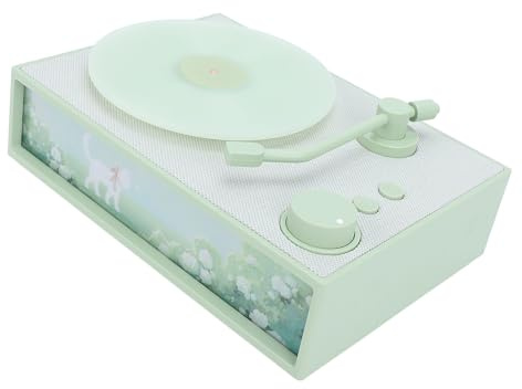 Taidda Tourne-Disque Vintage, Haut-Parleur Portable sans Fil, Haut-Parleur Diffuseur au Design Rétro, Idéal pour la Maison, Le Bureau et l'extérieur (Green)