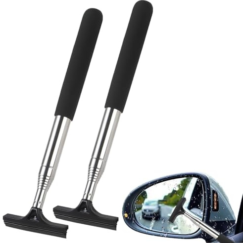 2 unidades de limpiacristales profesionales para espejo lateral retráctil, mini limpiacristales para espejo retrovisor de coche, limpiacristales de ducha, limpiaparabrisas de baño, longitud de