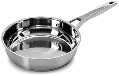 Blackmoor 20cm Stainless Steel Frying Pan/High Grade, PFAS-Free, Suitable for All Hob Types Including Induction and Oven Cooking/Pro Range 65239