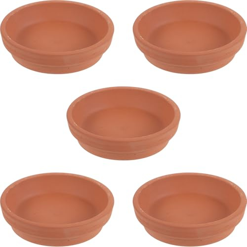 ULDIGI 5pièces Soucoupes Terre Cuite pour Pots de Fleurs Égouttoir Réutilisable pour Plantes Intérieur et Extérieur Plateau Collecteur Eau et Support Pratique