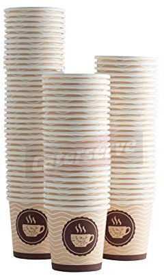 Disposable Paper Hot Coffee Tea Drinking Espresso Cups 4oz - 118ml (100 Pack)