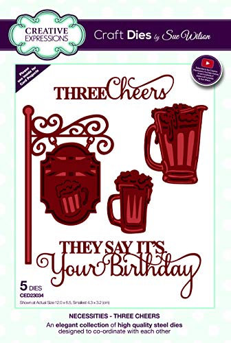 Sue Wilson Necessities Collection Die-Three Cheers, Metal, 12 x 6.5