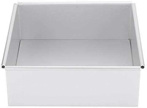 Fdit Molde de aluminio para pastel de mousse de forma cuadrada Molde de pastel para hornear desmontable Molde de pan de fondo desmontable Herramienta para hornear