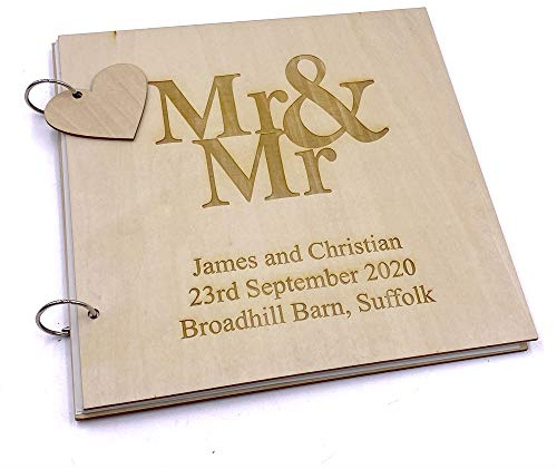 ukgiftstoreonline Personalised Mr and Mr Gay Wedding Photo Album Or Guest Book Keepsake