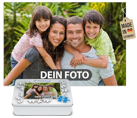 Foto-Puzzle 24-1000 Teile in inkl. hochwertiger Metalldose - mit eigenem Foto Bedrucken - Puzzle selber gestalten - 35 Teile in Metalldose